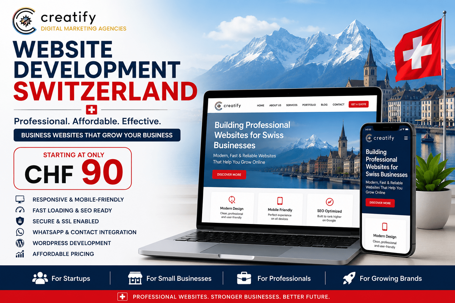 Professional business website Switzerland for startups and small businesses